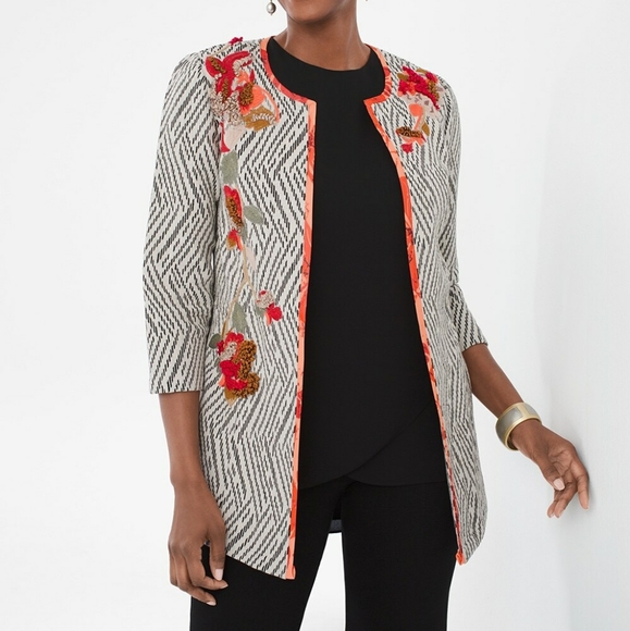 Chico's Jackets & Blazers - Chico's Embroidered Artisan Applique Jacket